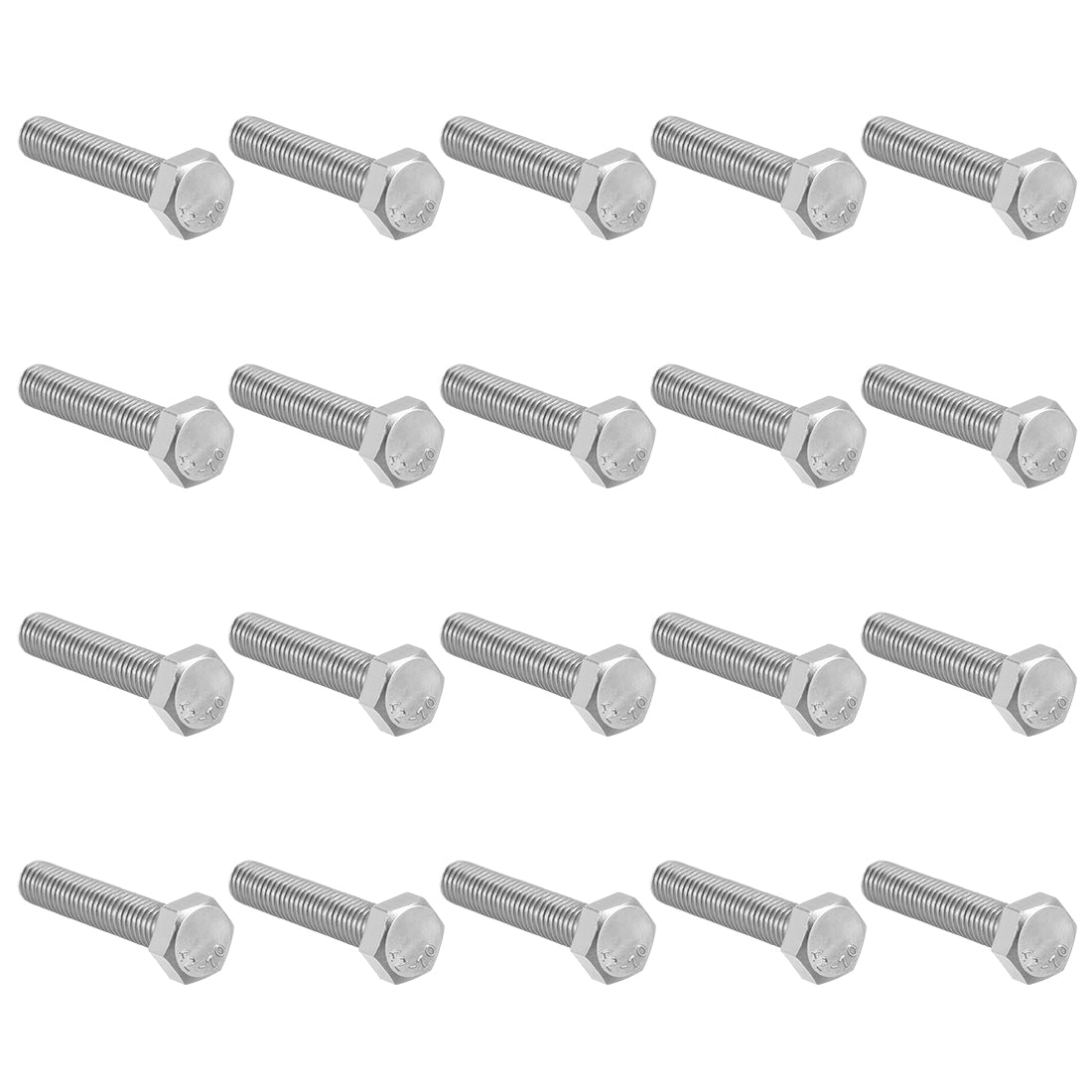 uxcell Uxcell M8 Thread 35mm Length Hex Bolts 304 Stainless Steel Hexagon Screw Bolt 20pcs