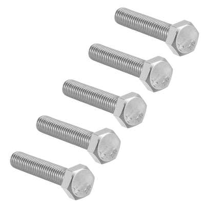 uxcell Uxcell M8 Thread 40mm Length Hex Bolts 304 Stainless Steel Hexagon Screw Bolt 5pcs