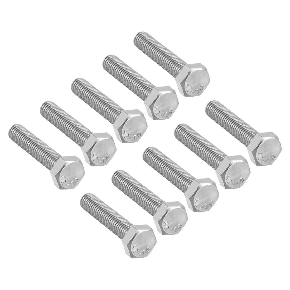 uxcell Uxcell M8 Thread 40mm Length Hex Bolts 304 Stainless Steel Hexagon Screw Bolt 10pcs