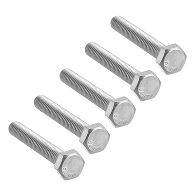 uxcell Uxcell M8 Thread 50mm Length Hex Bolts 304 Stainless Steel Hexagon Screw Bolt 5pcs