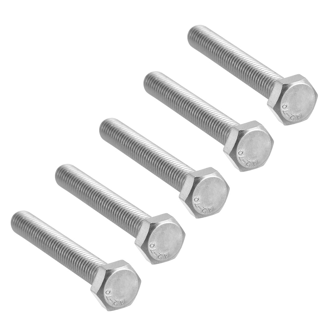 uxcell Uxcell M8x55mm Hex Bolts 304 Stainless Steel Hexagon Screw Bolt 5pcs