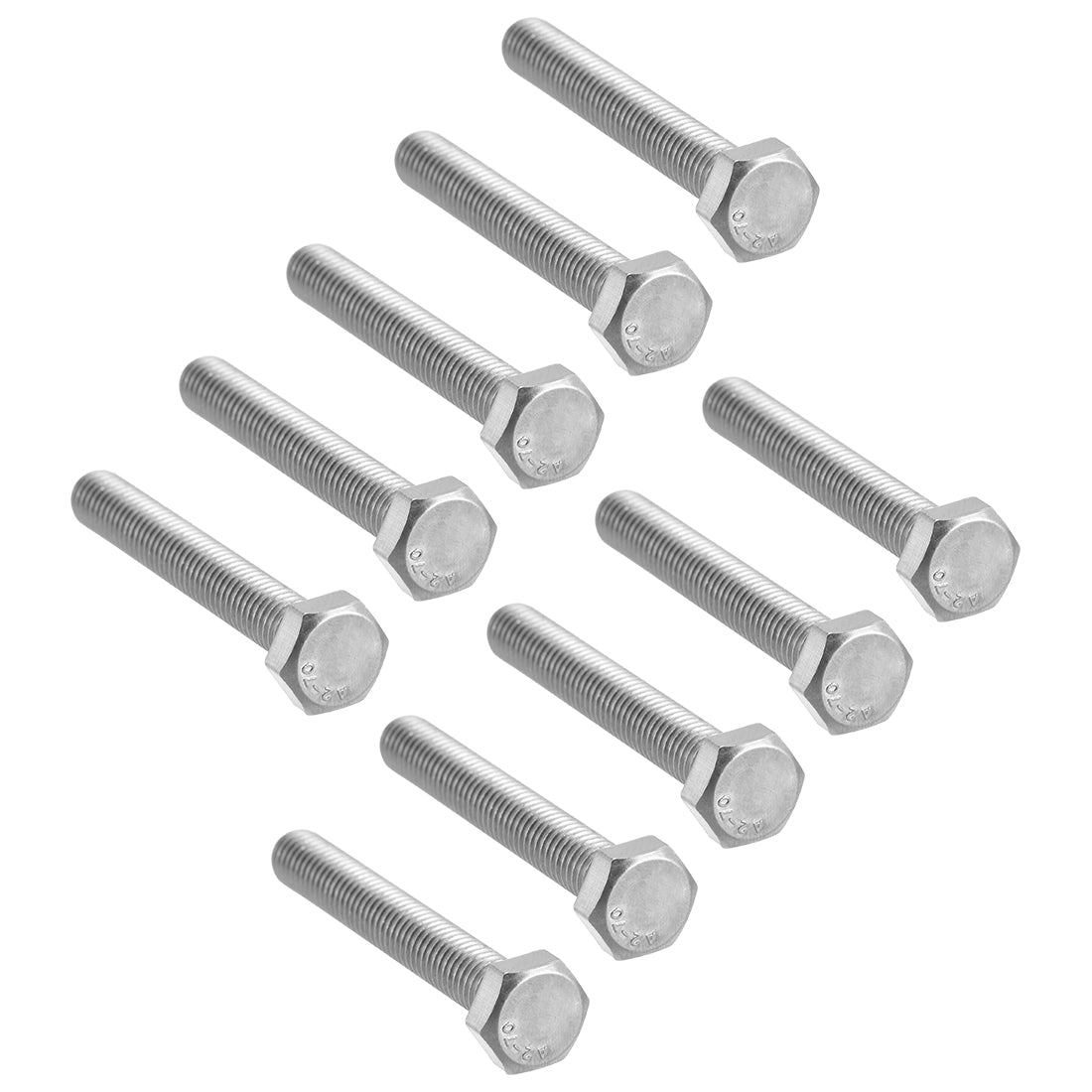 uxcell Uxcell M8 Thread 55mm Length Hex Bolts 304 Stainless Steel Hexagon Screw Bolt 10pcs