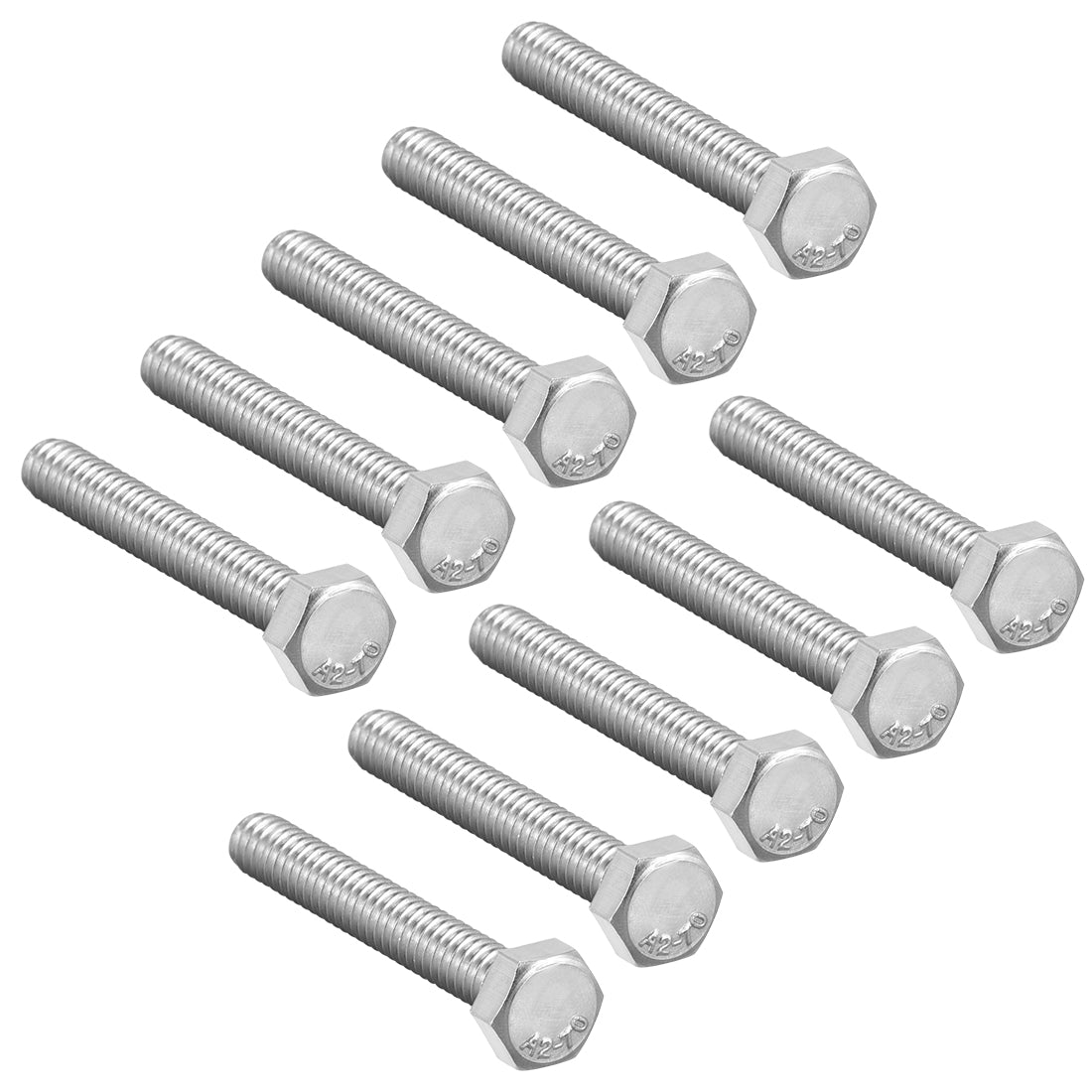 uxcell Uxcell M5x35mm Hex Bolts 304 Stainless Steel Hexagon Screw Bolt 10pcs