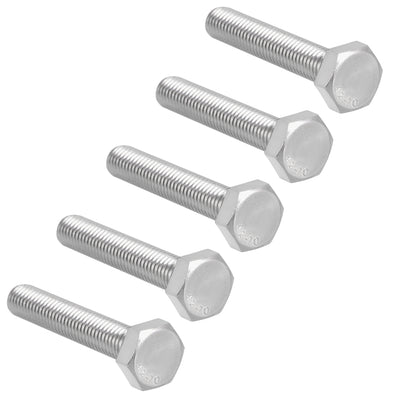 uxcell Uxcell M10 Thread 55mm Length Hex Bolts 304 Stainless Steel Hexagon Screw Bolt 5pcs