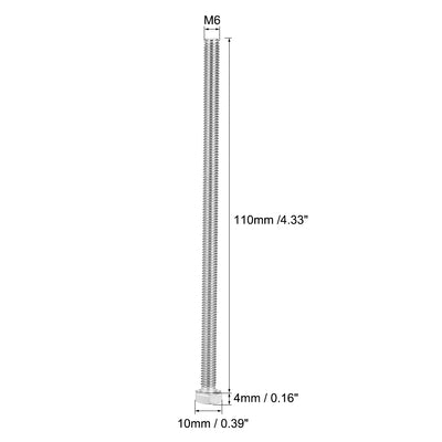 Harfington Uxcell M6x110mm Hex Bolts 304 Stainless Steel Hexagon Screw Bolt 5pcs