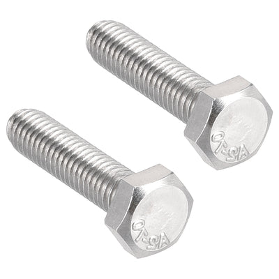 uxcell Uxcell M6x25mm Hex Bolts 304 Stainless Steel Hexagon Left Hand Screw Bolts 2pcs