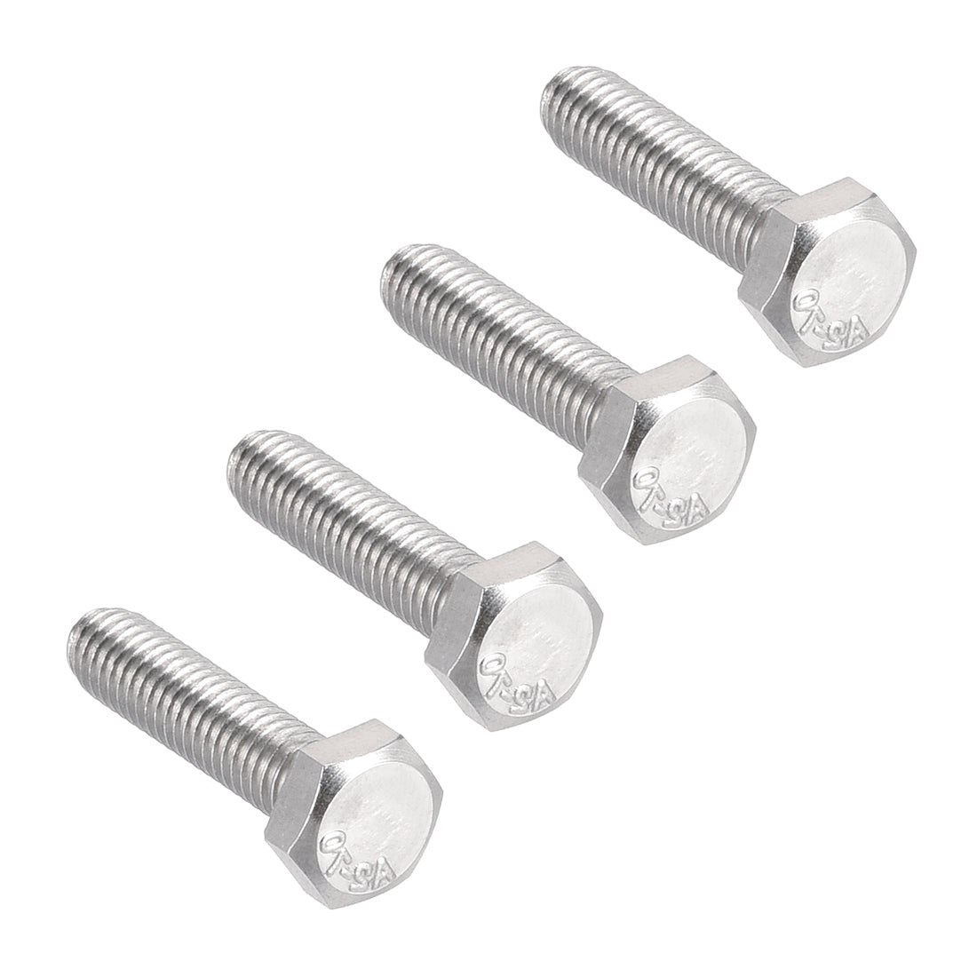 uxcell Uxcell M6x25mm Hex Bolts 304 Stainless Steel Hexagon Left Hand Screw Bolt 4pcs