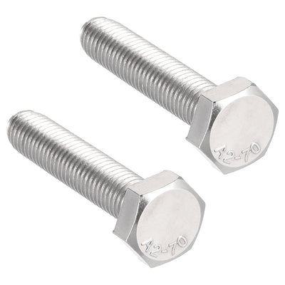 uxcell Uxcell M10x50mm Hex Bolts 304 Stainless Steel Hexagon Left Hand Screw Bolt 2pcs