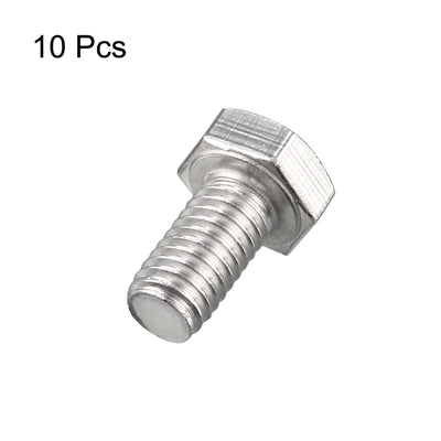 Harfington Uxcell M6x12mm Hex Bolts 304 Stainless Steel Hexagon Screw Bolt 10pcs