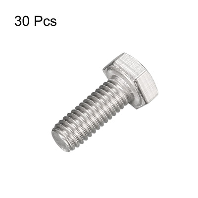 Harfington Uxcell M6x16mm Hex Bolts 304 Stainless Steel Hexagon Screw Bolt 30pcs