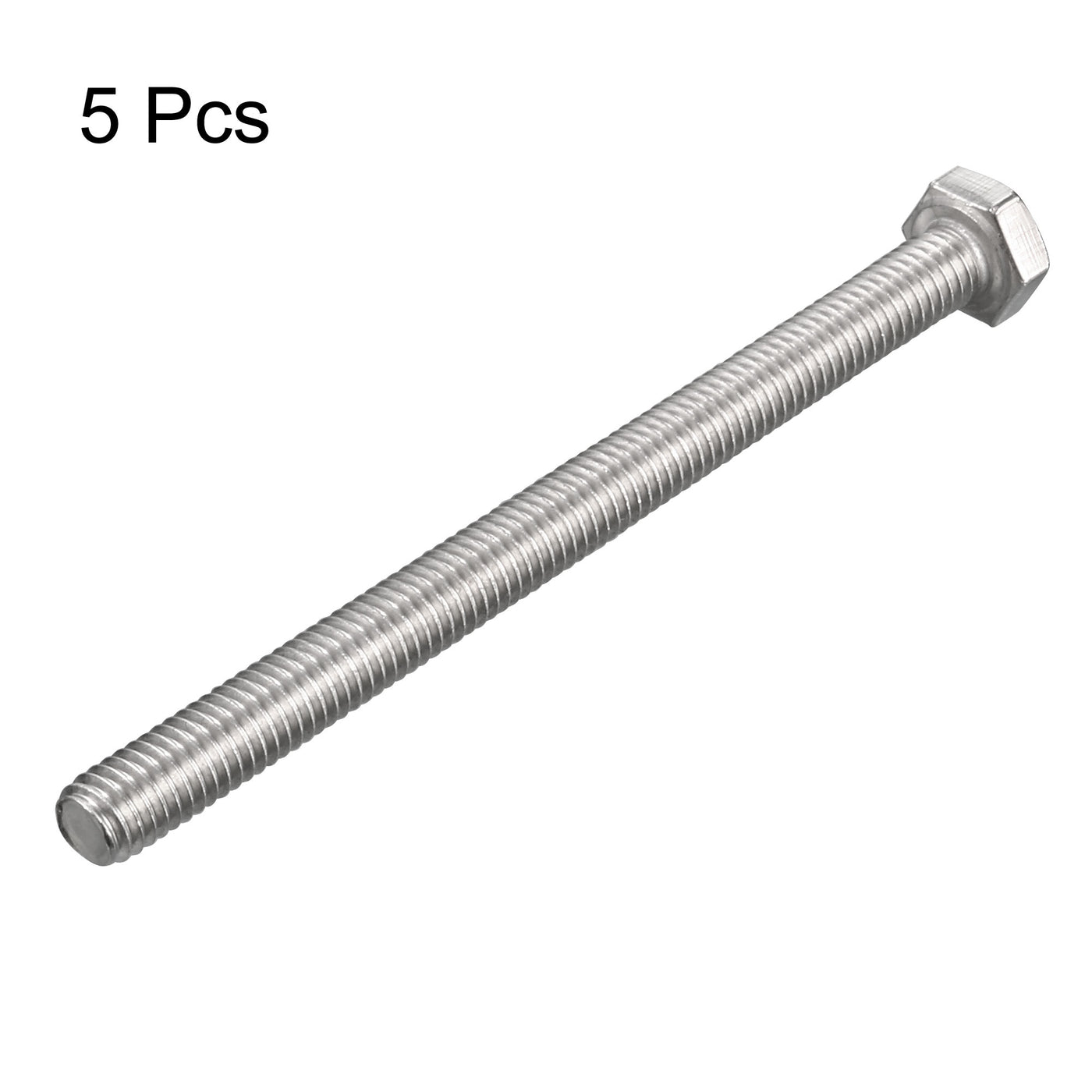 uxcell Uxcell M6x80mm Hex Bolts 304 Stainless Steel Hexagon Screw Bolt 5pcs