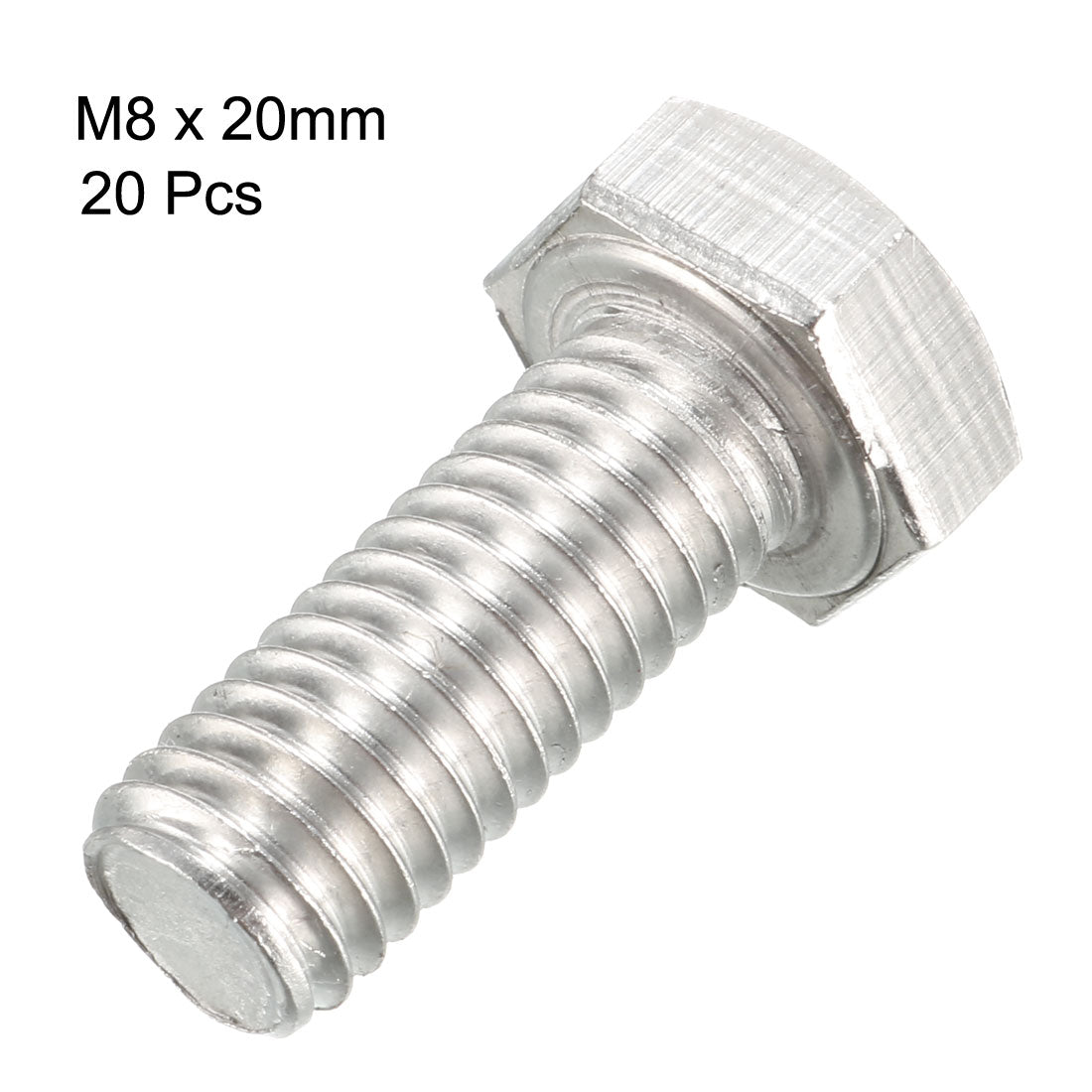 uxcell Uxcell M8x20mm Hex Bolts 304 Stainless Steel Hexagon Screw Bolt 20pcs