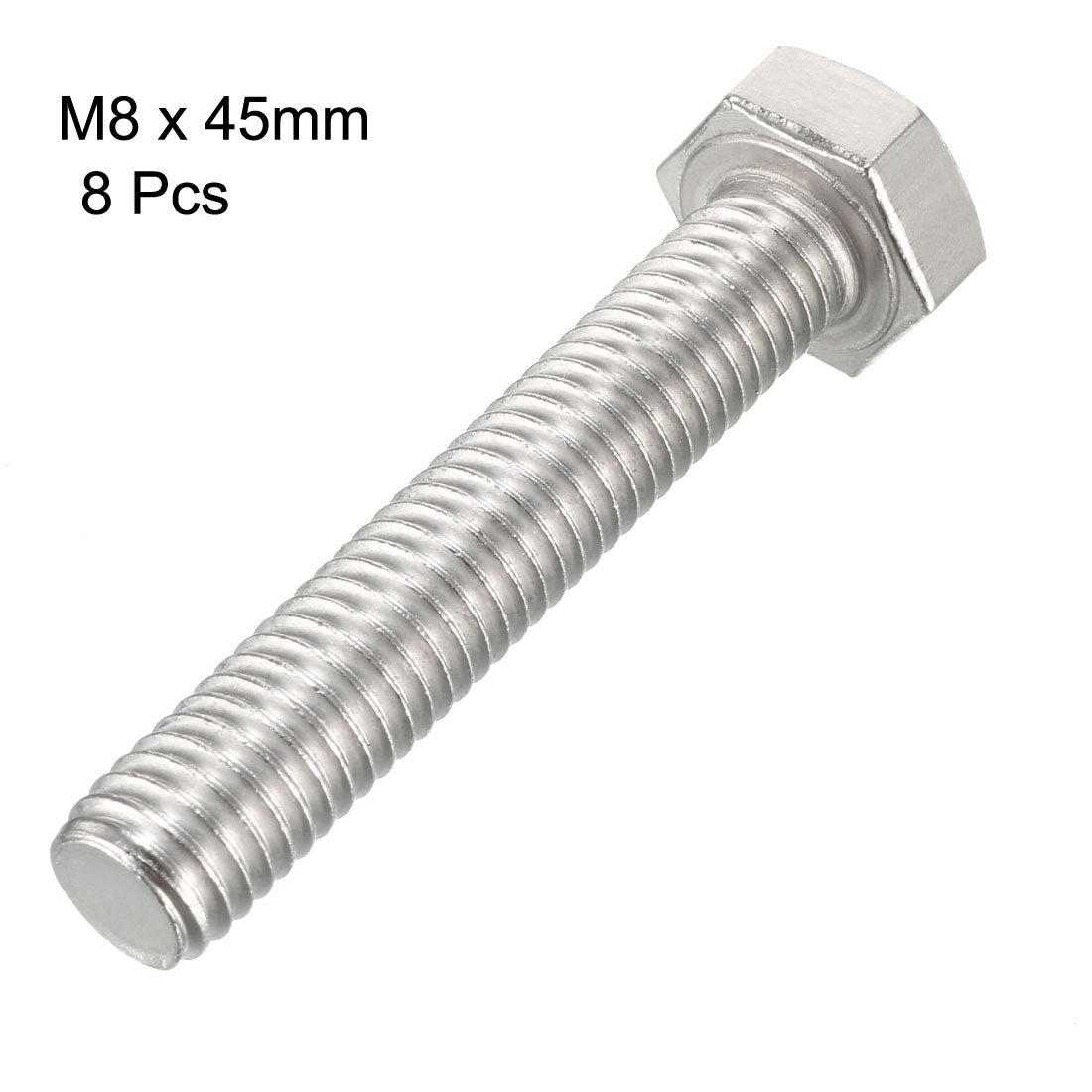 uxcell Uxcell M8x45mm Hex Bolts 304 Stainless Steel Hexagon Screw Bolt 8pcs