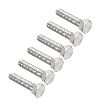 Harfington Uxcell M10x50mm Hex Bolts 304 Stainless Steel Hexagon Screw Bolt 6pcs