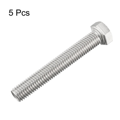 Harfington Uxcell M12x 80mm Hex Bolts 304 Stainless Steel Hexagon Screw Bolt 5pcs