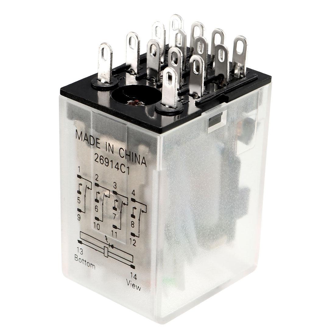 uxcell Uxcell DC12V Spule 14 Pin 4P4T Elektromagnetisch Allzwecke Leistungsrelais+Sockel Basis de