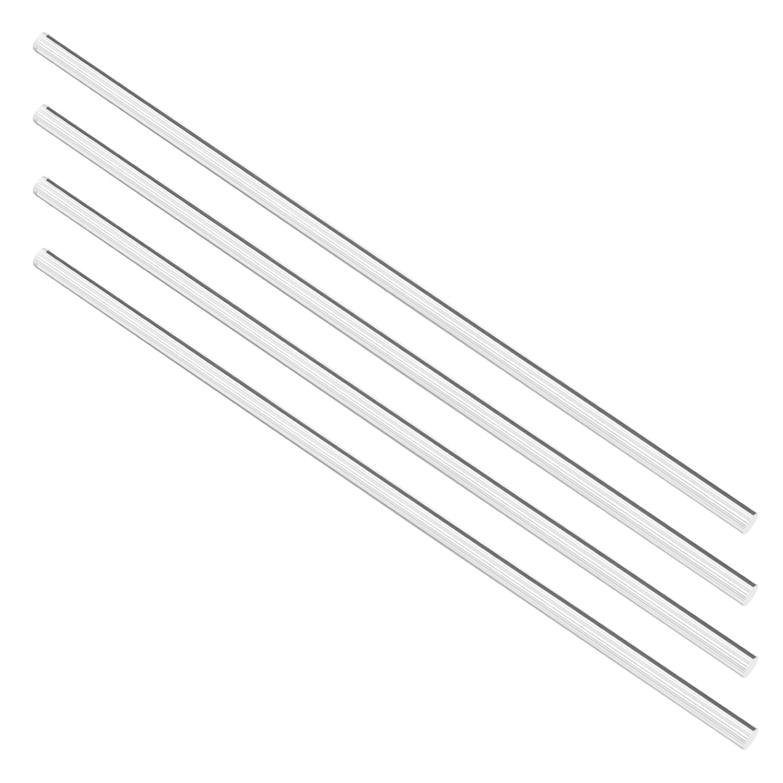 uxcell Uxcell 6mmx250mm Straight White Line Solid Acrylic Round Rod PMMA Bar 4pcs