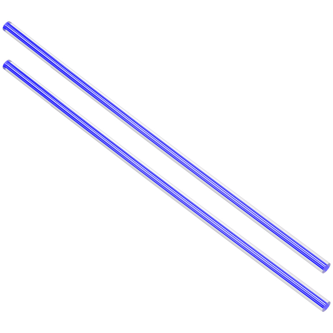 uxcell Uxcell 6mmx250mm Straight Dark Blue Line Solid Acrylic Round Rod PMMA Bar 2pcs