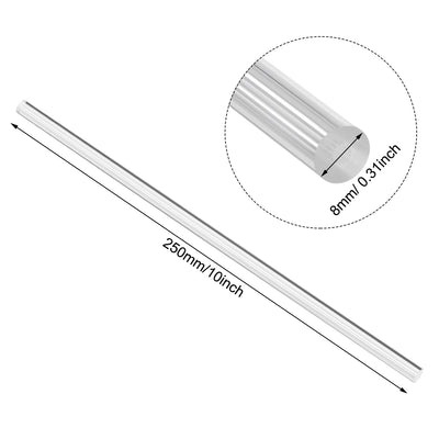 Harfington Uxcell 8mmx250mm Straight White Line Solid Acrylic Round Rod PMMA Bar