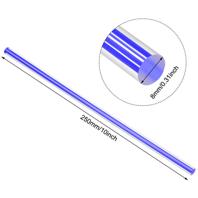 Harfington Uxcell 2Stk.8mmx250mm Direkt Dunkel Blau Linie Solide Acryl Rund Stab PMMA Stab de