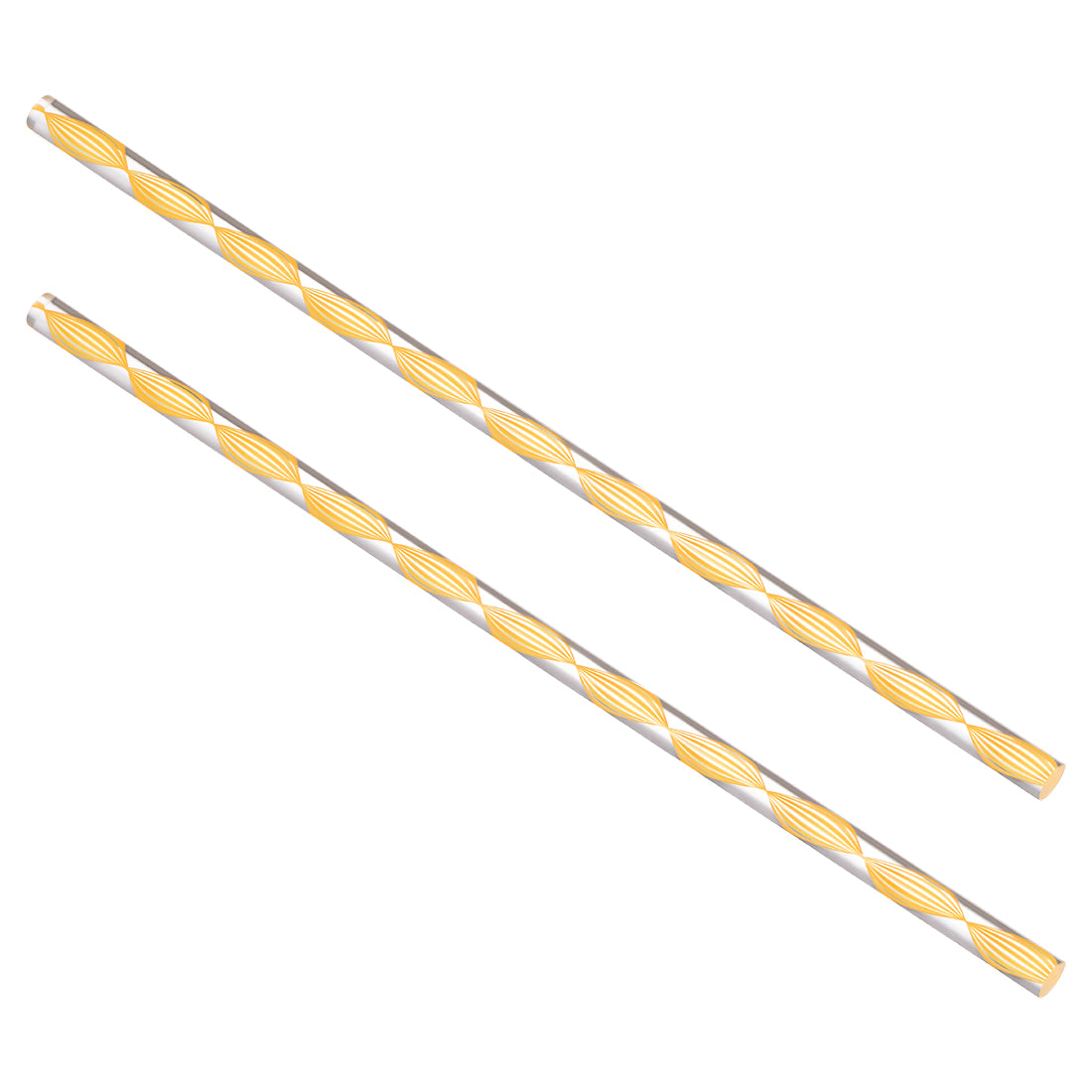 uxcell Uxcell 8mmx250mm Spiral Yellow Line Solid Acrylic Round Rod PMMA Bar 2pcs