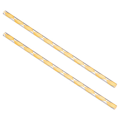 Harfington Uxcell 8mmx250mm Spiral Yellow Line Solid Acrylic Round Rod PMMA Bar 2pcs