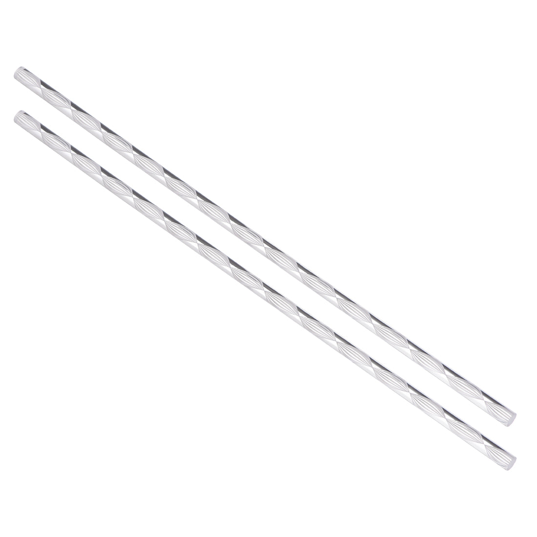 uxcell Uxcell 6mmx250mm Spiral White Line Solid Acrylic Round Rod PMMA Bar 2pcs