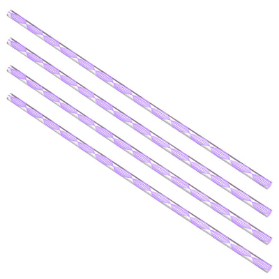 Harfington Uxcell 6mmx250mm Spiral Light Purple Line Solid Acrylic Round Rod PMMA Bar 4pcs