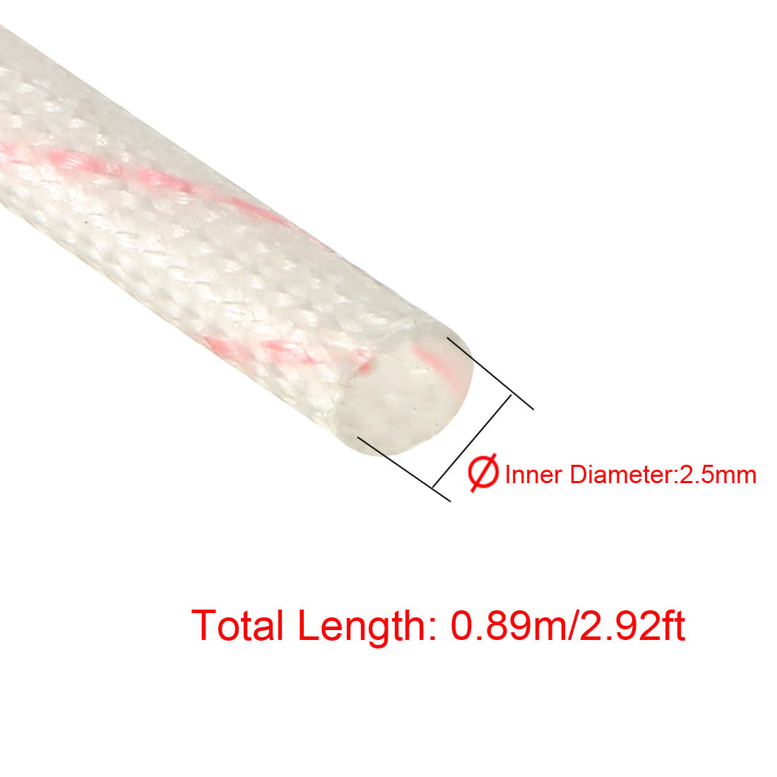 uxcell Uxcell Fiberglass Sleeve 2.5mm I.D. PVC Insulation Tubing 1500V Tube Adjustable Sleeving Pipe 125 Degree Centigrade Cable Wrap Wire 890mm 2.92ft 5Pcs