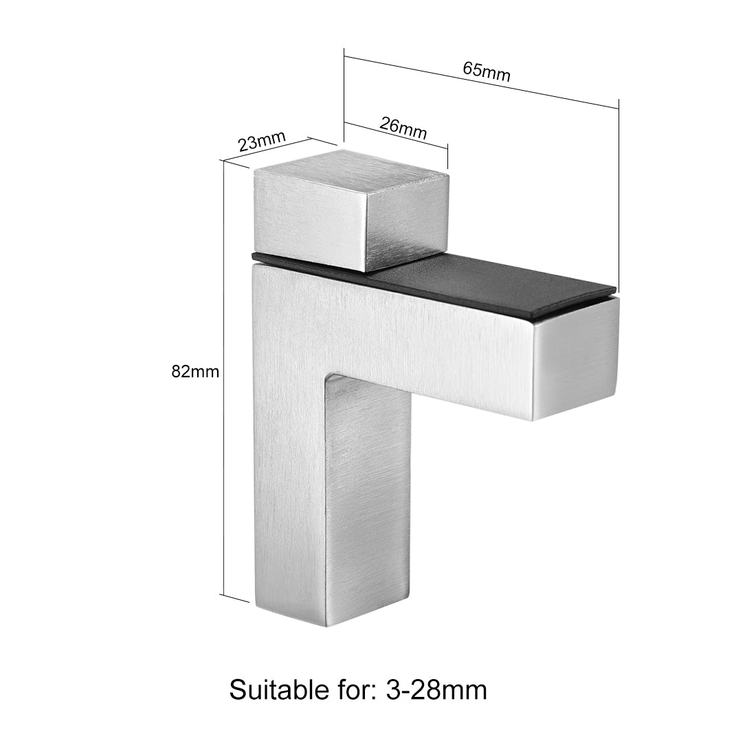 uxcell Uxcell Glass Shelf Bracket Adjustable Brushed Nickel Clamp for 3-28mm Thickness 2pcs