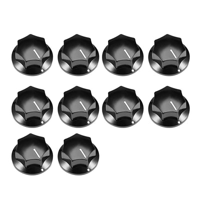 Harfington Uxcell 10Pcs 6mm Insert Shaft 33x17mm Plastic Potentiometer Rotary Knob Pots Black