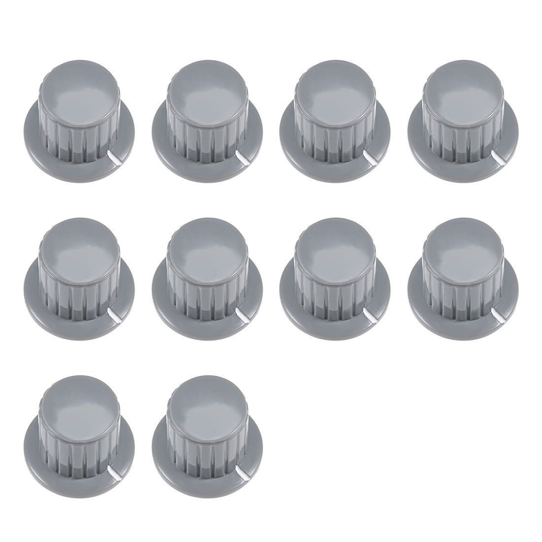 uxcell Uxcell 10Pcs 6mm Insert Shaft 25x19.5mm Plastic Potentiometer Rotary Knob Grey