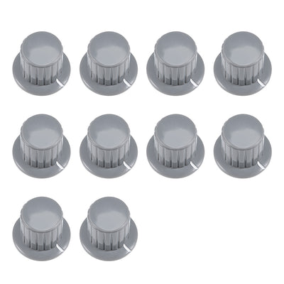 Harfington Uxcell 10Pcs 6mm Insert Shaft 25x19.5mm Plastic Potentiometer Rotary Knob Grey