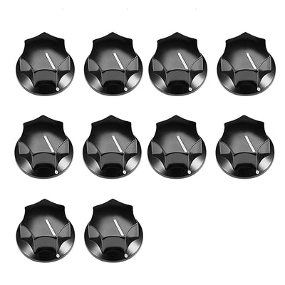 Harfington Uxcell 10Pcs 6mm Insert Shaft 27x16.5mm Plastic Potentiometer Rotary Knob Pots Black