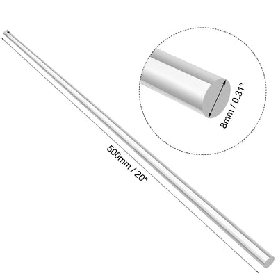 Harfington Uxcell 8mmx500mm Round Shape Solid Acrylic Rod PMMA Extruded Bar Clear