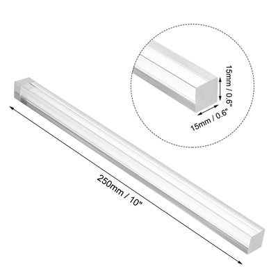 Harfington Uxcell Acrylic Rod Square Shape PMMA Bar 0.6" x 0.6" x 10" Clear