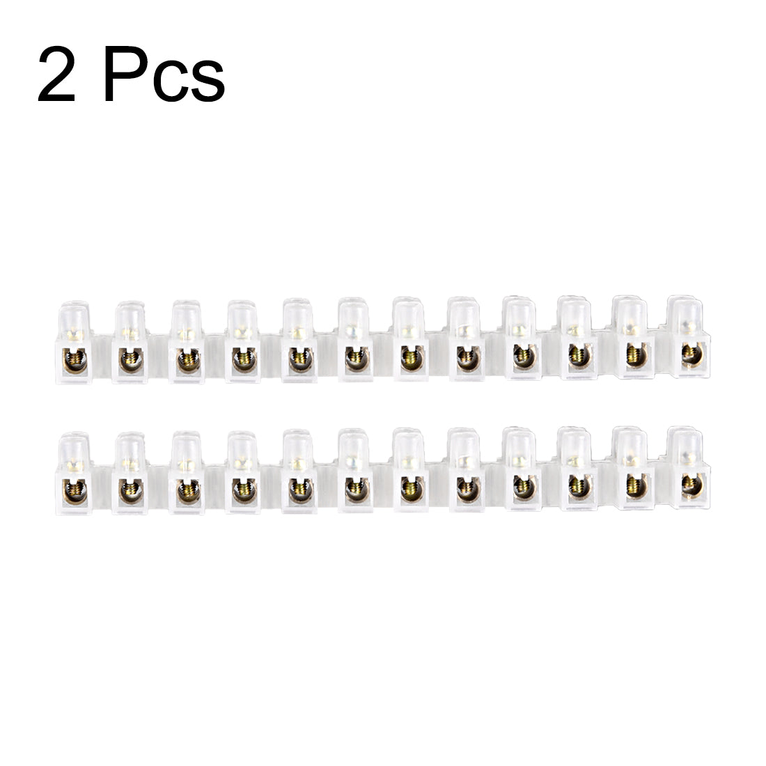 uxcell Uxcell Terminal Block , Screw Terminal Barrier Strip, 10A 12 Position Dual Row Type H Wire Connector 2pcs