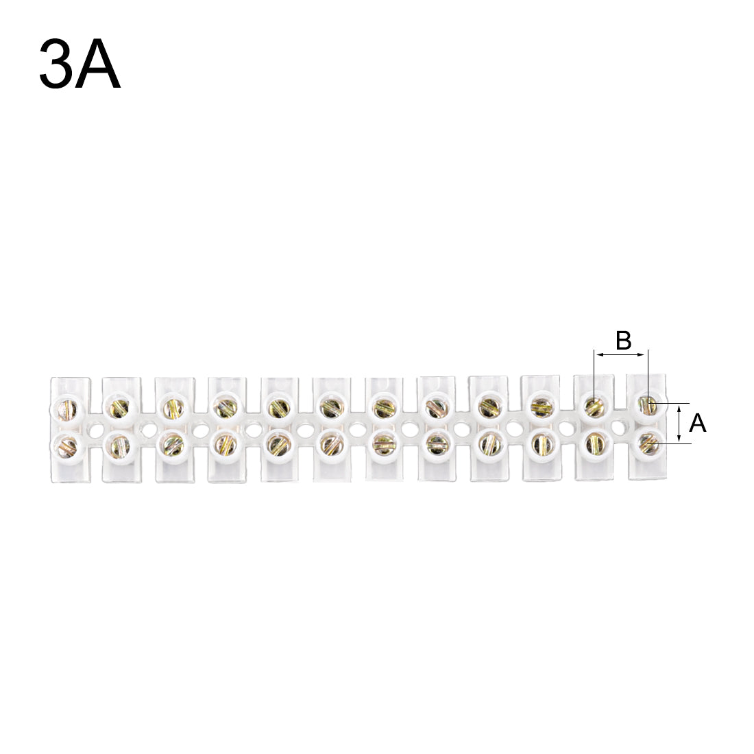 uxcell Uxcell Terminal Block , 3A 12 Position Dual Row Type U Wire Connector Screw Terminal Barrier Strip , Pack of 3