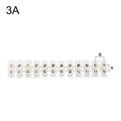 Harfington Uxcell Terminal Block , 3A 12 Position Dual Row Type U Wire Connector Screw Terminal Barrier Strip , Pack of 3