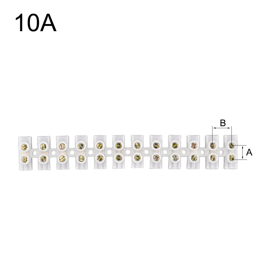 uxcell Uxcell Terminal Block , 10A 12 Position Dual Row Type H Wire Connector Screw Terminal Barrier Strip , Pack of 1