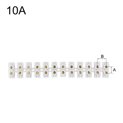 Harfington Uxcell Terminal Block , 10A 12 Position Dual Row Type H Wire Connector Screw Terminal Barrier Strip , Pack of 1