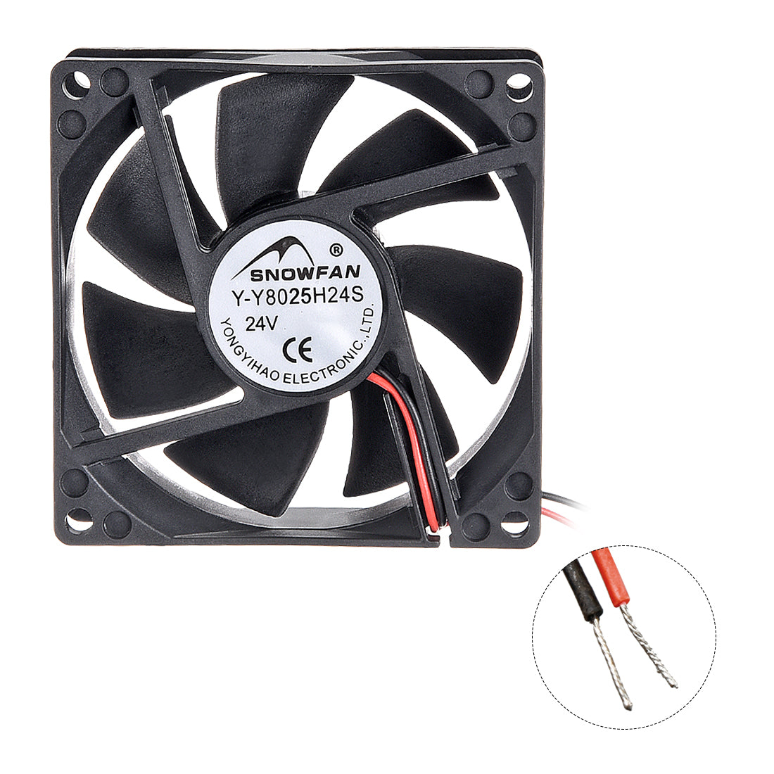 uxcell Uxcell SNOWFAN Authorized 80mm x 80mm x 25mm 24V Brushless DC Cooling Fan #0325