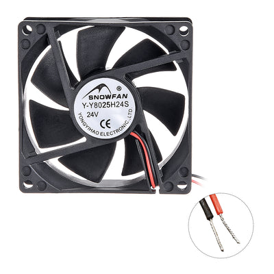 Harfington Uxcell SNOWFAN Authorized 80mm x 80mm x 25mm 24V Brushless DC Cooling Fan #0325