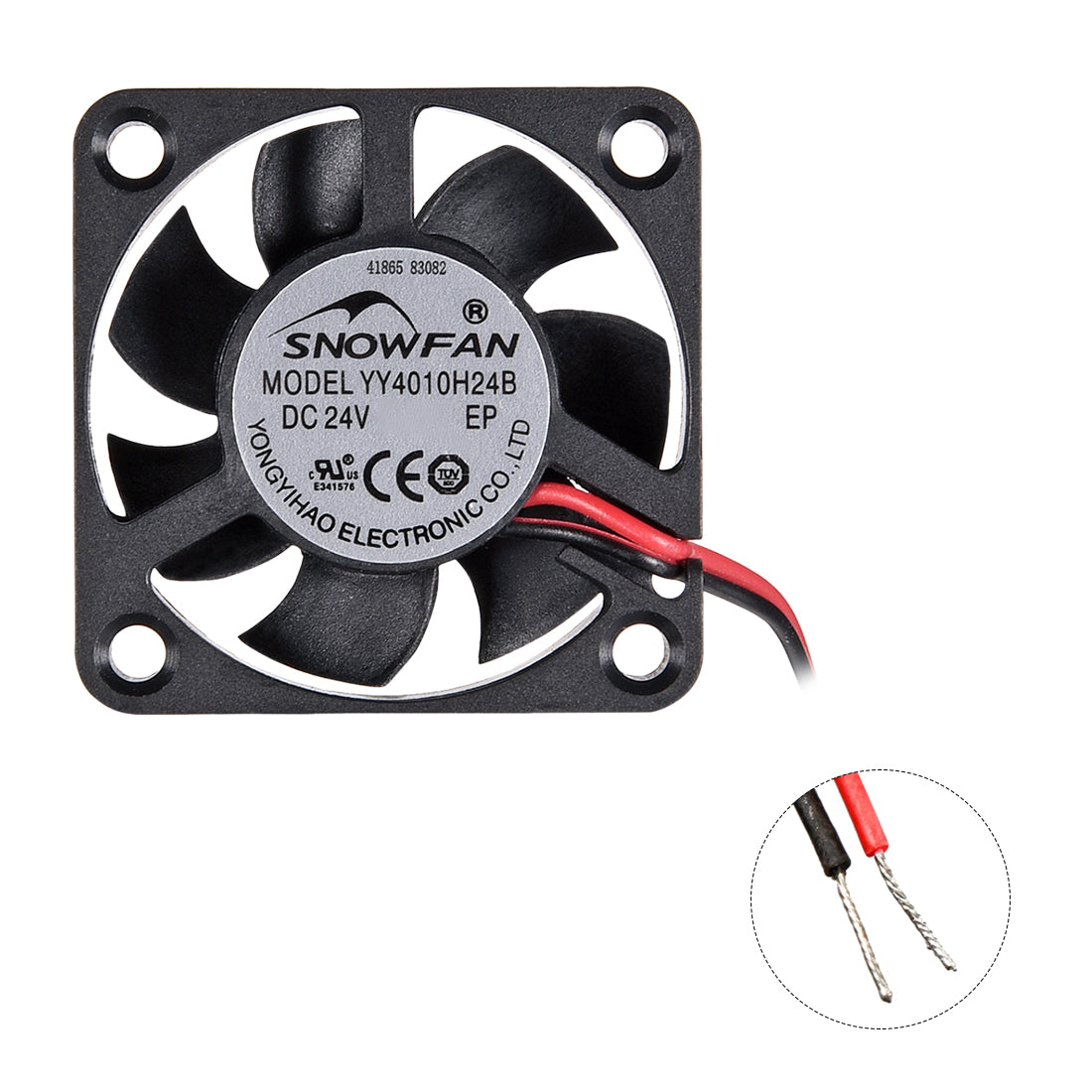 uxcell Uxcell SNOWFAN Authorized 40mm x 40mm x 10mm 24V Brushless DC Cooling Fan #0339