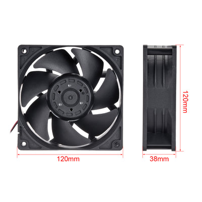 Harfington Uxcell SNOWFAN Authorized 120mm x 120mm x 38mm 24V Brushless DC Cooling Fan #0344