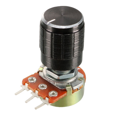 Harfington Uxcell 10K Ohm Variable Resistors Single Turn Rotary Carbon Film Taper Potentiometer with Knobs