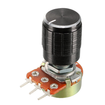 Harfington Uxcell WH148 1Pcs 1K Ohm Variable Resistors Single Turn Rotary Carbon Film Taper Potentiometer with Knobs