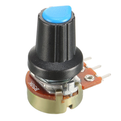 Harfington Uxcell 12Pcs 50K Ohm Variable Resistors Single Turn Rotary Carbon Film Taper Potentiometer with Knobs