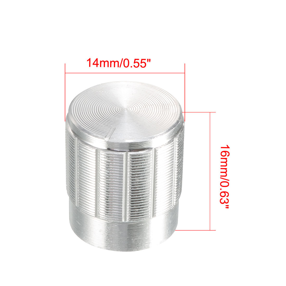 uxcell Uxcell 5Pcs 6mm Insert Shaft 16 x 15mm Aluminum Alloy Potentiometer Rotary Knob Pots