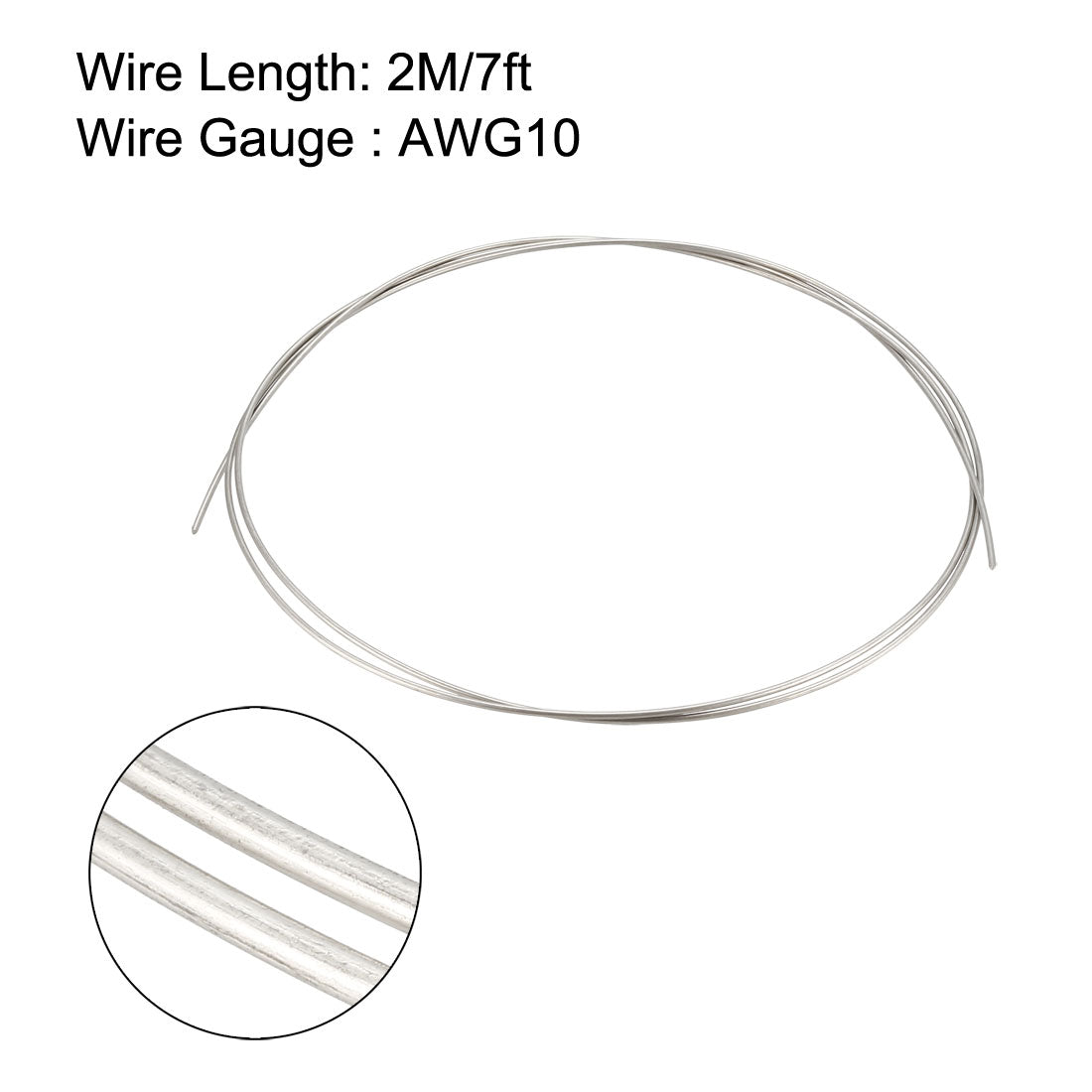 uxcell Uxcell 2.5mm 10AWG Heating Resistor Wire Nichrome Resistance Wires for Heating Elements 7ft